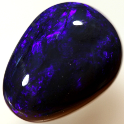 SOLID BLACK OPAL Elegant blue on black, high dome. SEE VIDEO